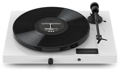 Pro-Ject Juke Box E1, sistema Hi-Fi todo en uno Plug & Play con Bluetooth, preamplificador y amplificador de potencia estéreo de 50 W (blanco)
