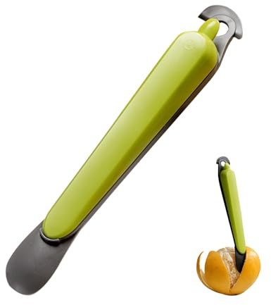2 Stück Zestenreisser Schäler 420 Edelstahl, 3 In 1 Multifunktionales Multifunktionales Schäler, Zitronenschäler und Edelstahl Orangenschäler, Zitronen Zester Schäler Professioneller (Grün)