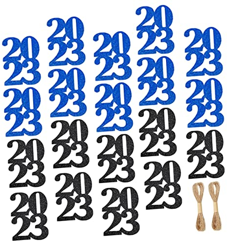 Cabilock 1satz Blumenvasen Etiketten Für Abschlussfeier Blau Schwarz Mit Jute-schnur Für Dekoration Und Graduierung