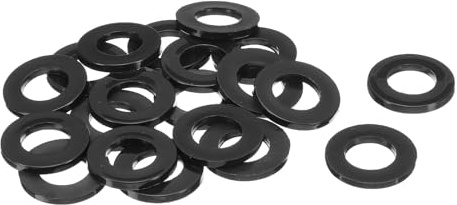 sourcing map Lot de 20 rondelles plates M16 en nylon - 16 mm x 30 mm x 3 mm d'épaisseur - Œillets unis en plastique - Noir