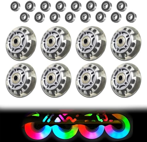 8 Stück Inline Skate Rollen, 72 mm Inliner Rollen, Inline Skate Räder, Ersatz Inline Skate Wheels mit Kugellager, Rollschuh-Skating-Räder für alle Arten von Rollschuhen