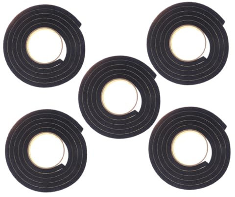 Anneome Nastro in Spugna Eva Nero 5 Pezzi 1x2x200 Cm Adesivo