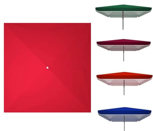 Ombrellone quadrato di ricambio per ombrellone da patio, 250 x 250 cm, doppio strato, tessuto Oxford, ideale per giardino, piscina, spiaggia e terrazza, colore rosso (compatibile con 20 x 20 cm)