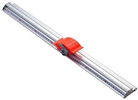 predolo Manuelles Schneidelineal, manueller Papierschneider mit Schiebefunktion, rutschfestes Aluminium-Lineal mit gerader für PVC-Folie, KT-Karton und, 70cm