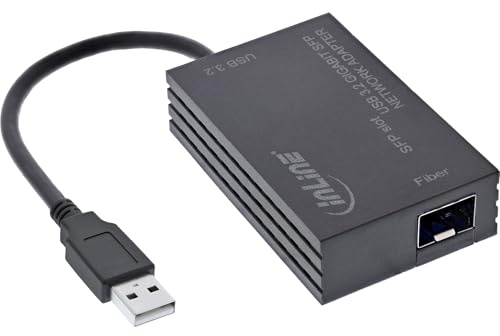 Inline Adaptateur réseau USB-A vers SFP pour Connexion à Fibre Optique Gigabit Ethernet 10/100/1000 MB/s, Compatible avec Windows, macOS, Linux, 66659N