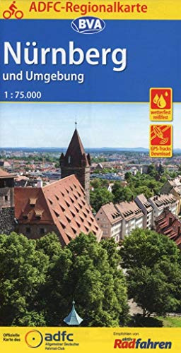 ADFC Regionalkarte Nürnberg und Umgebung mit Tagestouren-Vorschlägen, 1:75.000, reiß- und wetterfest, GPS-Tracks Download (ADFC-Regionalkarte 1:75000)