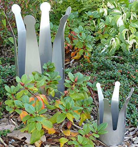 ARTTEC Krone XL (Ø30 x H60 cm) Pflanzkübel und Rankhilfe - hochwertige Gartendeko aus Metall - Edelstahl Deko für Garten, Balkon & Terasse - Metall Deko zum Aufstellen - Made in Germany