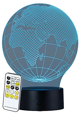 Lunartec 3D-Hologramm-Leuchte: 3D-Hologramm-Lampe mit Leuchtmotiv Planet Erde, 7-farbig (Dekolicht, Illusion-Tischleuchte, Party)