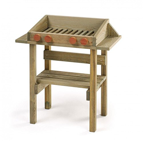Erzi 10051 Grill Outdoor aus Holz für Kinder | Zum Spielen im Garten, Rollenspiele, Kreative Spielwelten gestalten