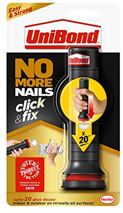 UniBond 2312989 No More Nails Click&Fix, Easy-to-Use Instant Grab Adhesive, Ready to Use Mounting adhesive, Pre-Dosed Strong Glue for Light DIY, 1 x 30g Doses, White