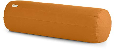 basaho Yoga Bolster | Organic Cotton | Buckwheat Hulls | Removable Washable Cover (Mango)