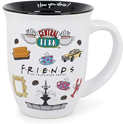 Silver Buffalo FRD3213K Tasse mit Aufschrift Friends Logo, breiter Rand, Keramik, Weiß