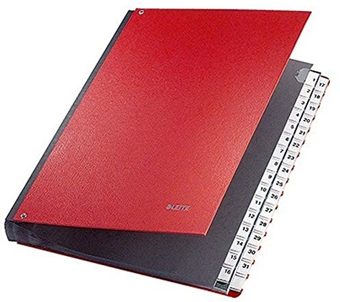 Leitz Pultordner 59310025 DIN A4 1-31 32Fächer Graupappe rot