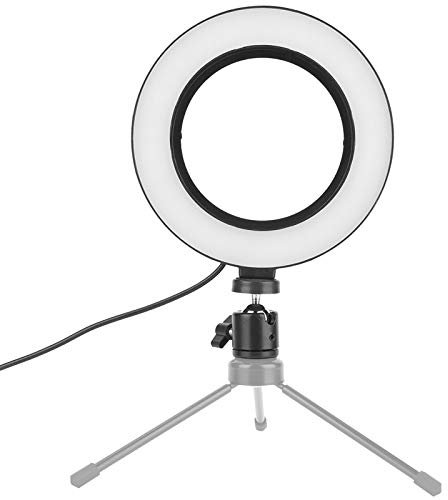 6 Selfie LED Light, USB Interface with Tripod Stand 3 Light Modes & 10 Brightness Level for Makeup Live Stream and YouTube Video Production ABS Material, LED Lamp