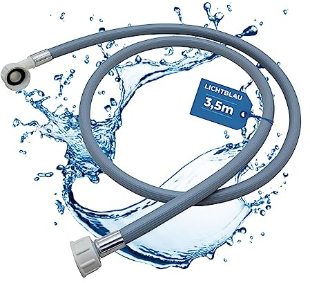 LICHTBLAU Tuyau d'arrivée d'eau Lave-linge Lave-vaisselle 2964 Raccordement longueur 3,5m I 3/4 coudé/droit avec joint I Tuyau d'arrivée d'eau usage universel Indépendant du fabricant