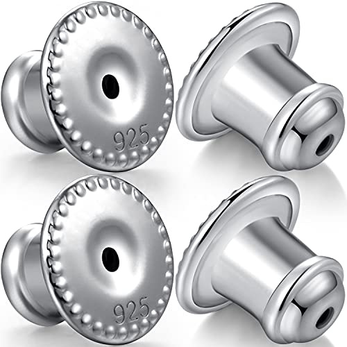 Tuercas Pendientes Levantadores Plata Esterlina Cierre Pendientes 18K Chapado En Oro Blanco Tuercas Para Pendientes Plata De Ley Hipoalergénico Para Mujer Niña Sin Níquel Respaldos Para Pendientes