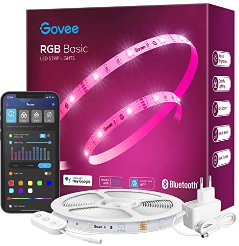 Govee LED Strip Smart RGB WiFi LED Streifen 10m, Lichterkette Band App Steuerung WLAN mit Alexa und Google Assistant, Musik Sync Farbwechsel DIY Deko für Schlafzimmer Küche Wohnzimmer