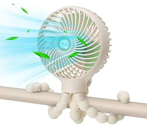 Buggy Fan Travel Holiday Essentials for Baby Toddler, Pushchair Cooling, Pram Fan Clip On Battery Rechargeable Personal Fan for Pram Accessories Stroller Pushchairs Crib Bed Treadmill Car Seat Cot