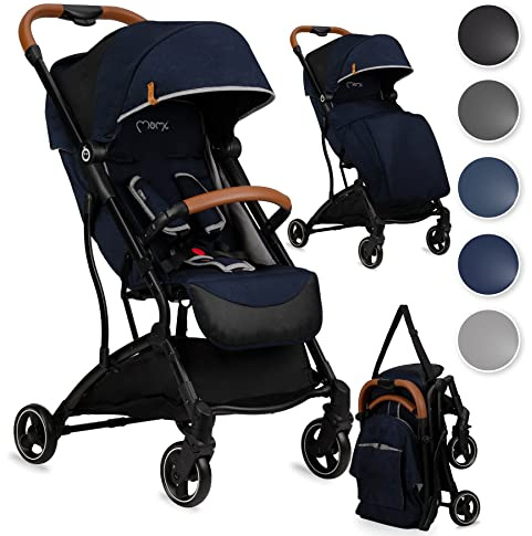 MOMI OFRA Kinderwagen, ab 6 Monaten, bis 15 kg, faltbar, leicht, verstellbar, mit Ablagekorb, unverwüstliche Räder