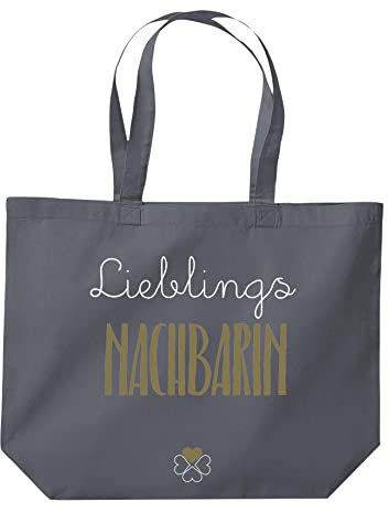 Shirtinstyle Beutel Tasche, Lieblingsmensch Lieblings Nachbarin, Jute, Shopper, Beutel, Tasche, Farbe Dunkelgrau