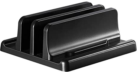 Downwind Vertical Laptop Stand Holder Adjustable Desktop Notebook Dock 3 In 1 Portable Mount Support Base Holder (Color : Double slot)