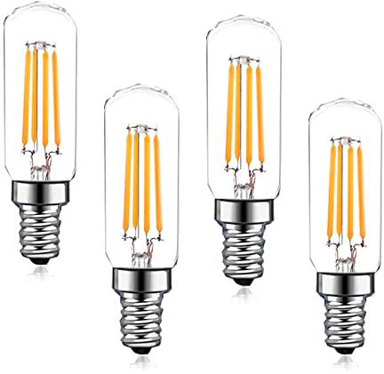 Y.W.Licht 4W 12V E14 LED Lampe Warmweiss 2700K Glühbirne T25 Edison Röhre Tubular Filament Vintage Entspricht 40W Halogenlampe für Salzlampe Dunstabzugshaube (4 Stück, Nicht Dimmbar)
