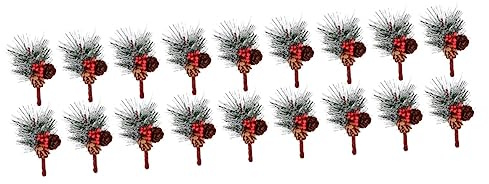 ifundom 18piezas Decoración Navideña Flores De Pino Ramitas De Acebo y Piñas Naturales Adornos De Roja para Árbol De Navidad