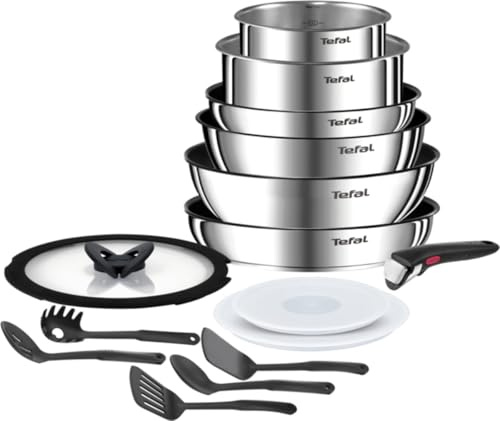 TEFAL Ingenio Emotion Pfannen und Töpfe Set, 15-teilig, L897SF04