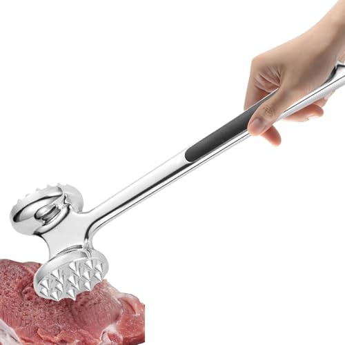 Neamou Marteau à Steak, Marteau à Viande,Attendrisseur de Viande Double Face en Acier Inoxydable - Attendrisseur de Viande gastronomique avec poignée Confortable, Marteau Manuel Robuste pour diverses