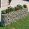 Tino Tech Jardinière surélevée en fer galvanisé - 330 x 50 cm - Argenté - Panier à pierres - Paniers de gabions - Jardinière surélevée - Pour plantes - Mur de jardin - Gabion - Grille