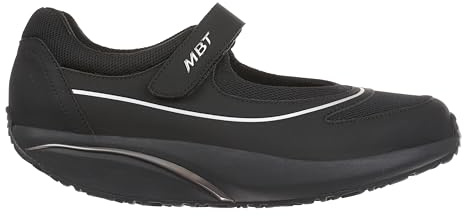 MBT BARIDI 2 Bailarinas de Mujer Estilo Deportivo. Zapatos para Caminar Anatómicos y Cómodos. Calzado Fisiológico Confort y Estabilidad con Suela Curva. Manoletinas Casual con Velcro. Color Negro