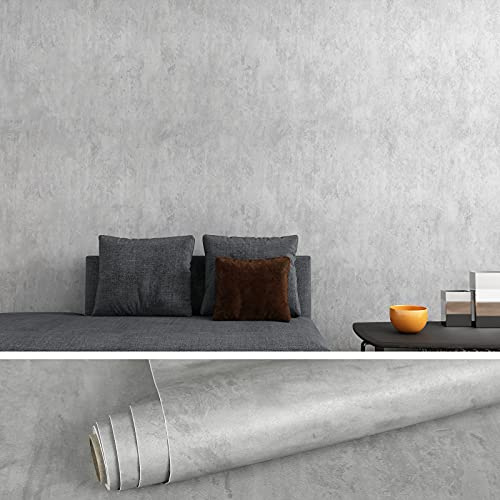 VEELIKE Klebefolie Betonoptik Grau Wandtapete Industrial Beton Tapeten Optik Selbstklebende Folie Betonoptik Möbelfolie Wandtapete Badezimmer Wasserfest Dekorfolie Vintage Deko Wohnzimmer 40cm×300cm