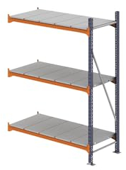 kaiserkraft | Weitspannregal | mit Stahlblechböden | HxBxT 2000 x 1400 x 800 mm | Anbauregal