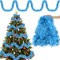 Espumillon Arbol Navidad, Guirnalda Navidad Metálico Oropeles Brillantes 20M Azul Claro, Paquete de 10 para Decoración de Boda, Fiesta, Hogar, Interior y Exterior