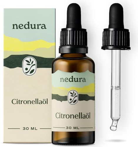 nedura® Citronellaöl [100% NATURREIN] - Echtes Citronella Öl, erfrischend & belebend - Ätherisches Öl, Citronella Oil - für Aromatherapie, Raumduft - 30ml