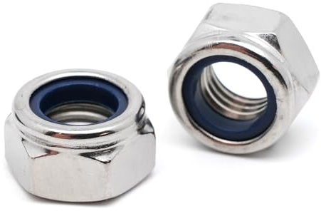 10 dadi freno M12 in acciaio inox – dadi autobloccanti M12 in acciaio inox A2 per viti in metallo, asta filettata, bullone filettato metrico, dado nylstop inderable DIN 985