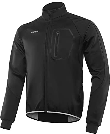 BERGRISAR Fahrradjacke Herren Winter – Thermo Fleece Wasserdicht Atmungsaktiv Winddicht Softshell Radjacke