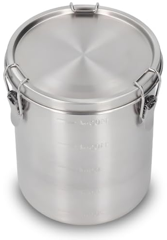 Stainless Steel Pet Food Container Canister, Large Airtight Metal Storage Bin for Dog Food, Cat Food, and Bird Seeds, Compact Kitchen Storage Ideal for Countertop Display, (1600ML)