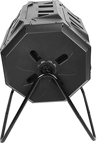 Gobelet à Compost de 43 Gallons avec Cadre en Fer, Bac à Compost Rotatif à Compartiment pour Déchets de Cuisine