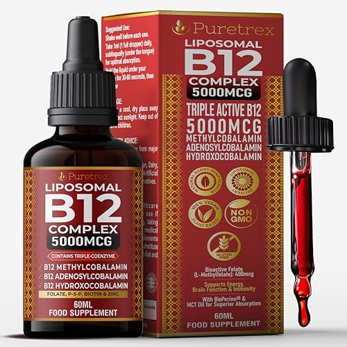 Vitamin B12 Complex Liquid Supplement, Drops 60ML