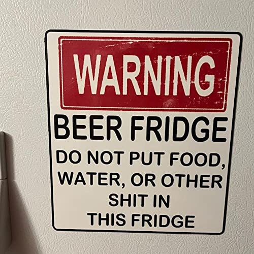 Warning Beer Fridge Magnet,Hilarious Beer Fridge Magnet,Do Not Put Food, Water, Or Other in This Fridge,Funny Warning Sign Magnet Stickers,Refrigerator Magnets,Beer Fridge Magnet Kitchen Accessories