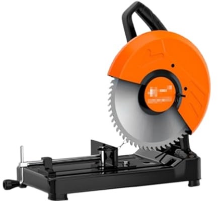 Máquina cortadora de perfiles de 2400 W, corte profundo de 120 mm, corte multimaterial que corta madera, plástico, metal y más, con hoja de sierra de inglete de 14' y hoja de sierra de metal