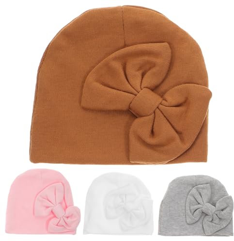 GALPADA 4stücke Baumwollmützen Für Neugeborene Warme Bogenkappen Für Junge Mädchen Geeignet Für Mädchen Und Jungen Atmungsaktiv Angenehm Zu Tragen Für Frühling Herbst Und Winter