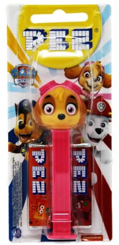 1 x PEZ Paw Patrol Skye Spender mit 2 Päckchen fruchtig süßen Bonbons 17g