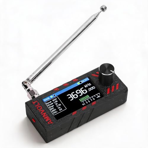 Luocute Mini Récepteur Radio, Radio à Ondes Courtes Portables avec écran de Couleur de 1,9 Pouce Récepteur de Bande Complète pour FM AM LSB USB avec Batterie de 800 MAh de Charge C.