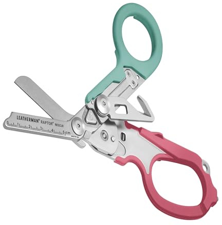 Leatherman Raptor Rescue, South Beach mit Utility Holster | Klappschere mit Gurtschneider & Glasbrecher, Für Profis, Sanitäter, Feuerwehr