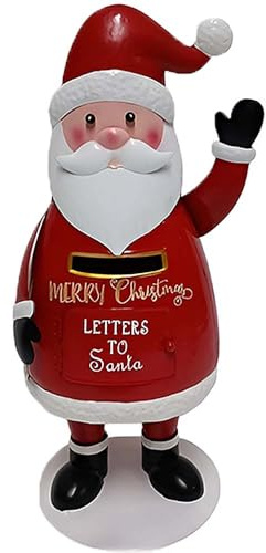 COSE DA CASA Decorazione Natalizia in Latta Rosso Regali Babbo Natale Porta Lettere Barba, Cappello Dettagli Realistici Cassetta Postale