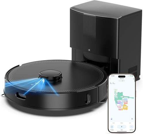 BOTLUXE Saugroboter mit Wischfunktion, Staubsauger Roboter mit Absaugstation 3.5L, 8000Pa Saugkraft, LiDAR Navigation, E10+ Saug und Wischroboter für Tierhaare Teppich Böden, APP Steuerung