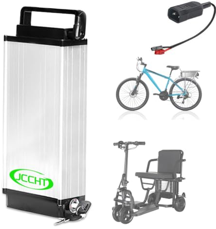 JCCHT 36V 8Ah 10Ah 13Ah 15Ah 17.5Ah Rear Rack Lithium Battery Folding Mobility Scooter Battery Pack for Electric Bicycle Motor Conversion Kit,36V8Ah