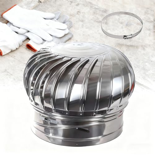 Comignolo Girevole per Camini in Acciaio Inox 201, Comignolo Canna Fumaria Camino Cappello Testa 220 mm 250 mm 300 mm Anti-tiraggio discendente Intemperie alla Ruggine(250mm)